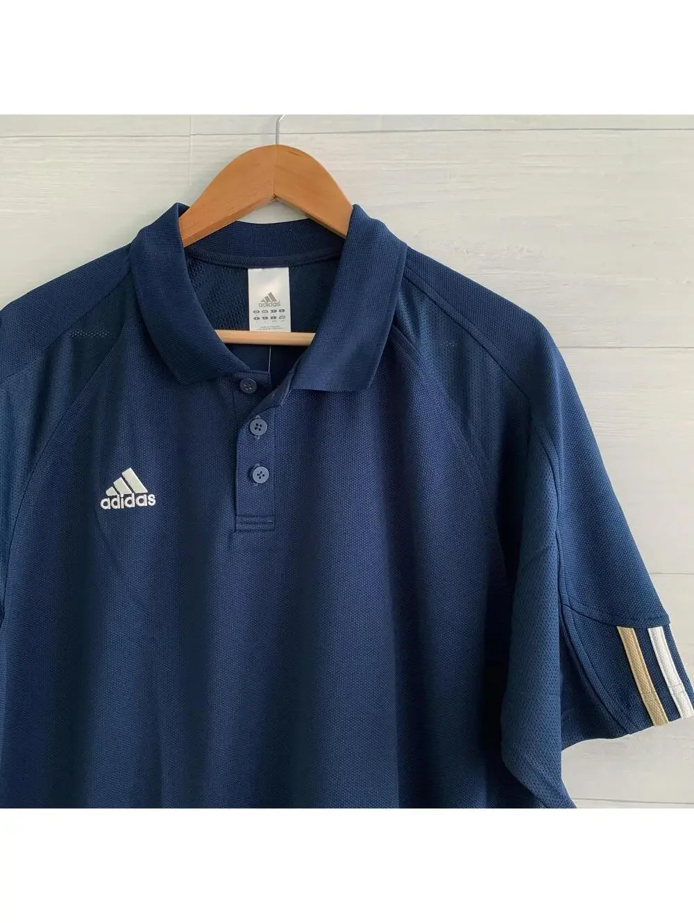 NWT adidas - Climacool Training Team Colors short sleeve Polo Sandstorm, L